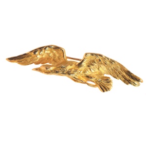 Late Victorian gold brooch flying eagle
